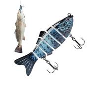 Esche da,Corpo a 6 segmenti a forma di pesce | Preda dura per la al branzino - Per principianti amanti di trote, pesci gatto, in barca, trolling, stagni e torrenti