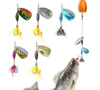 Esche Da In Acqua Salata | 5 Pezzi Di Esca Con Ami | Esche Dure a Scaglie per Acqua Salata Lago Fiume Sponda Riva Kayak Traina tore Luccio Pesce Gatto Trota
