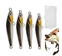 Esche Da Per Persico,4 Pezzi di Attrezzatura per la Artificiale | Esche Artificiali Metalliche - Per Spigola Trota Pesce Gatto Acqua Salata Acqua Ghiaccio Lago Fiume Traina Esterno