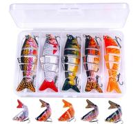 Esche da pesca, 10 pezzi, realistiche, facili da catturare e portatili | Set di esche per acqua salata per trota, bagre, crappie, luccio, mare, lago, fiume, riva all'aria aperta