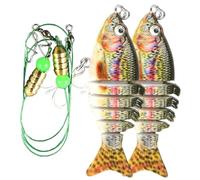 Esche da pesca, 2 pezzi, esche per nuotatori con articolazioni multiple, per la pesca al bar, per la pesca del lucioperca, della trota, del salmone, del pesce gatto, in acqua salata e in acqua