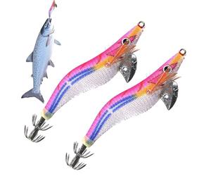 Esche Da Pesca | 2 Pezzi Inneschi Artificiali Morbidi Luminescenti,Esche Per La Pesca Ai Calamari - Per Laghi, Stagni, Fiumi, Acque, Mare, Rive, Barche, Navi, All'Aperto, Sott'Acqua, Fuori