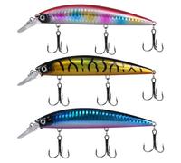 Esche da Pesca, 3 Pezzi Esca Artificiali in ABS con Testa Piombata, Ganci Pesca Brillanti e Realistiche per Acqua Dolce e Salata