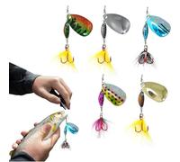 Esche da pesca - 5 pezzi con ami - Esche glitterate dure per acqua e salata fiume Kayak Trota Riva Berge Pesce Gatto Lago Traino Lotte Perche
