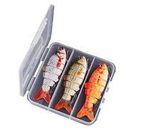 Esche da pesca a corpo rigido 6 segmenti affondanti con ami triplo nuotanti realistiche per Black Bass e Trota incluse in una scatola di conservazione