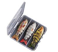 Esche da pesca a corpo rigido multi-segmento con amo triplo nuotanti realistiche per Black Bass e Trota azione di nuoto realistica incluse in una scatola conservazione