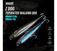 Esche da pesca a galleggiamento superficiale "Kingdom Z Dog" a forma di matita, 60mm 5,6g e 90mm 11g, ami tripli, galleggianti, esche artificiali a forma di matita 60 mm-5,6 g-01,60mm-5.6g-02,60mm-5.6