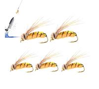 Esche da pesca a mosca assortite esche da pesca a mosca | Volare per la pesca a mosca - 5 pezzi esche da pesca a mosca secca/bagnata, esche artificiali per trota, bar, salm
