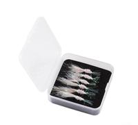Esche da pesca a mosca in acqua salata con design luminoso di gamberetti ghiacciati per spigola Steelhead con ganci resistenti in acciaio al carbonio (10 A)