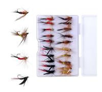 Esche da pesca a mosca in gomma morbida, inclusi pesi e contenitore trasparente per esche da pesca d'acqua dolce da viaggio