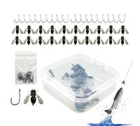 Esche da pesca a mosca per spigolo, esche per mosche | 20 pezzi esche da pesca a mosca con amo attrattivo di pesci | Esca con mosca, esche per pesca a mosca, assortimento di mosche