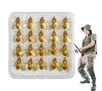 Esche da pesca a mosca persico, 20 pezzi di artificiali a forma di, accessori per la pesca con contenitore per acqua e salata, fiumi e stagni