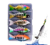 Esche da pesca articolate | Esche per spigoli | Esca dura multiarticolata | Esca flessibile multisegmento da 10 cm iperrealistica per acqua dolce e salata, laghi e fiumi, per la pesca