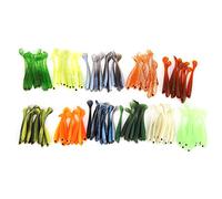 Esche da pesca artificiali morbide di simulazione da 55 mm con coda a T, azione di nuoto realistica e scintillante, occhi 3D e corpo trasparente per la pesca notturna in acqua dolc