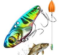 Esche da pesca, con amo e swimbait metallico, esche da pesca imitazione, per aria aperta, acqua salata, lago, fiume, barca, spiaggia, riva, spigola, salmone