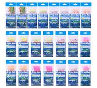 Esche da pesca d'acqua dolce rigs 22 confezioni con ami piuma e filo in nylon progettato per varie specie, tra cui l'odore di sgombro