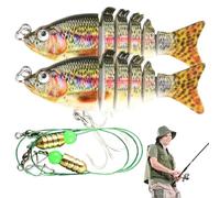 Esche da pesca | Due pezzi Esca morbida segmentata - Esche per la pesca al bar, per la pesca del lucioperca, della trota, del salmone, del pesce gatto, in acqua salata e in acqua