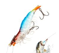 Esche da pesca - Esche gamberetti realistiche 9 cm per acqua salata - Esche artificiali fluorescenti e riflettenti per salmone Gatto Spiaggia Mare Fiume Amateurs