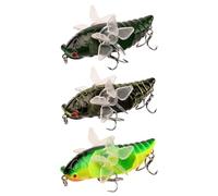 Esche da pesca fluviali, esche da pesca alla cicala,Cicada Hard Swimbaits con rotante - Esche artificiali, esche da pesca realistiche da 7,5 cm, pesca alla spigola nel laghetto, per la pesca