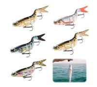 Esche da Pesca in 5 Pezzi, Esche Artificiali per Lucci Crankbaits, Esche da Pesca per Trote Bass Swimbaits, Set di Pastura Pesca Mare, Accessori per la Pesca D'acqua Dolce E Salata