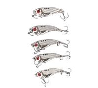 Esche da pesca in acciaio al carbonio di alta qualità, set di esche a lama multi pori, con finitura glitterata, triplo gancio, mezzi da pesca con contenitore per