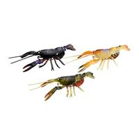 Esche da pesca in acqua dolce - Set di esche crankbait realistiche per luccio, dorate, kit di esche multi-segmento | 3 esche per la pesca con gambero, collezione di esche dure vibranti
