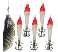 Esche da pesca in acqua salata | 5 Pezzi Pesca che si illuminano al buio, Esche Artistiche Realistiche Per Il Kayak In Acqua Salata Felce Laghi Fiumi Pesce Gatto Persico Spigola E Trota