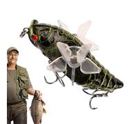 Esche da pesca in fiume, esche da pesca cicale, esche dure Swimbaits Cigale - esche realistiche da pesca in acqua dolce da 7,5 cm, accessori da bar artificiali per laghetto da lago