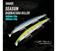 Esche da pesca in mare per il regno, di 180 mm, 29 g e 33 g, esche artificiali dure da nuotatori e ondeggianti, galleggianti e che affondano lentamente, con ami VMC, accessori per la pesca 180mm-29g-2