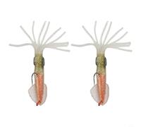Esche da pesca in mare Prerigged Squid Jig con bagliore al buio per specie offshore come pesci vela e pesci re, set da 2 pezzi (13,5 cm, 35,5 g G)