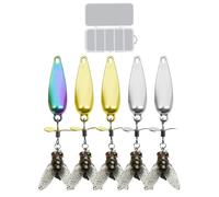 Esche da Pesca - in Metallo per Esca Nuotante - 5 Pezzi Esche A Vibratione Per Persico Crappie Trota Luccio Pesce Gatto Salmone Fiume Lago Torrente Palude Acqua