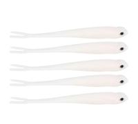 Esche da pesca in PVC Confezione da 10 |Esca realistica da 13 cm con profumo attrattivo per i pesci |Esche morbide per acqua salata/acqua dolce per spigola/trota/pesce gatto (White)