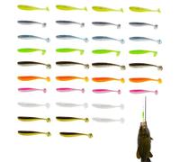 Esche da pesca in silicone morbido 36 pezzi con design a coda a pala riflesso brillante gomma elastica resistente perfette per il bass fishing pesca predatori e attrezzatura da pesca profess