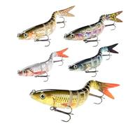 Esche Da Pesca Multiarticolate Per Bar 5 Esche Artificiali | Esche Da Pesca A Lento per Acqua Dolce e Salata, Mare, Lago, Fiume, Ruscello, Serbatoio, Pescatori,