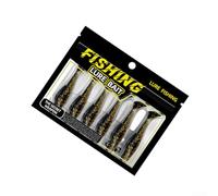 Esche da pesca multicolore morbide con glitter olografico al profumo di gamberetti per spigola, trota d'acqua dolce, 6,5 cm, 8 cm, kit da sei pezzi (8 cm nero)