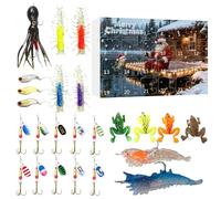 Esche da pesca natalizie, calendario dell'Avvento, 24 giorni, acqua dolce, conto alla rovescia e accessori, per uomini, giovani, amici, adulti, papà, marito, lago, fiume, stagno