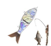 Esche da pesca non verniciate, esche non verniciate | Esca scorrevole a 2 segmenti con coda morbida | Attrezzature da pesca, esche artificiali per acqua dolce e salata, accessorio per esche