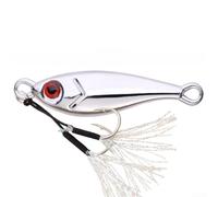 Esche da pesca olografiche in metallo argentate per spigola e sgombro con azione realistica e ganci sicuri in vari pesi da sette grammi a quaranta grammi per pesca in acqua salata profonda (40 g)