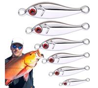 Esche da pesca per acqua salata, 6 pezzi, esche con paillettes | Cucchiai Jigging per esche per acqua dolce, lucioperca, salmone, spigola, trota, pesca sul ghiaccio, kayak, surf