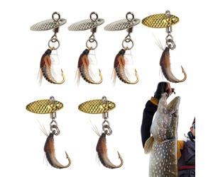Esche da Pesca per Bass 6 Pezzi Gamberetto Ninfa Rotante Brillante