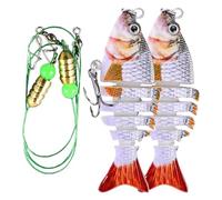 Esche da pesca per il bar, 2 pezzi Esca segmentata per trota d'acqua dolce - Set di esche da pesca | per la pesca di lucioperca, trota, salmone, pesce gatto, acqua salata e acqua