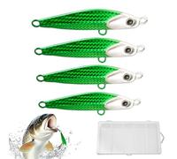 Esche da pesca per il bar - 4 pezzi esche in metallo realistiche per la pesca | esche realistiche per bar, pesce gatto, acqua salata, acqua dolce, ghiaccio, lago, fiume, traina