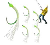 Esche da pesca per il bosco - Set da 5 pezzi con ganci luminosi ed esche | 4,5 Centimetri | Esche da pesca riflettenti per pesci d'acqua salata pesca all'aperto notte su pesce gatto gamberetti persico