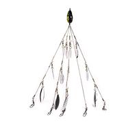 Esche da pesca per la spigola, Alabama Umbrella Rig, esca artificiale ultraleggera a 5 bracci, treppiede per pesci, 12 esche da pesca Willow Leaf, da per la spigola, Alabama Rig