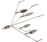 Esche da pesca per spigole, Alabama Umbrella Rig, esca artificiale ultraleggera a 5 bracci, treppiede per pesci, 4 esche Willow Leaf per spigole, Alabama Rig, da pesca