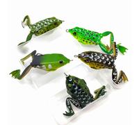 Esche da Pesca Rana, WASAGA 5pz 5g/8g/12g Topwater Frog Bait Accessori con 3D Occhi e Morbido Corpo Cavo per Snakehead Dogfish Bass Pike Salmone Muschiato