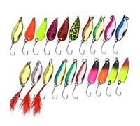 Esche da pesca Spinner Set di esche in metallo Cucchiaio da pesca per trota persico con borsa per il trasporto Realistico rotante per set di in metallo da 20 pezzi