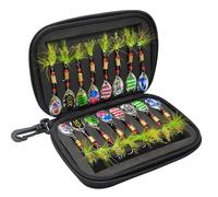 Esche da pesca Spinnerbait, esche per spinner | 16X esche da pesca colorate per bar | esche da pesca Spinnerbait, esche da pesca, esche da cucchiaio, stencil Spinnerbait per bar, salmone, truit