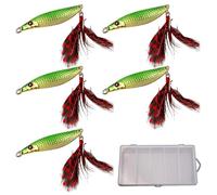 Esche da Realistiche | 5 Pezzi Spinner con Lustrini Metallici Attrezzatura per la,Artificiale Per Persico - per Uomini, Padre, Principianti, Professionisti, Fiume, Acqua Salata e Acqua