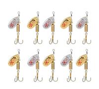 Esche Da Spinner, Esche Artificiali Mulinelli Metallici, 10 Pezzi Ad Alto Riflesso con Amo per Fiumi Laghi Stagni Torrenti Acque Dolci